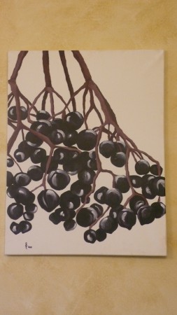 Bodzabogyók - benti fényben fotózva (akril vásznon)